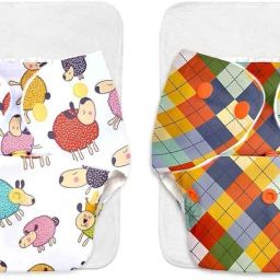 2 BASIC 100% Organic Cloth Diapers 2 with Quick Dry pads | 3m-3yrs - Assorted-21