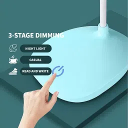 etrend Rechargeable LED Desk Lamp with Touch Control On/Off Switch and 3 Tap Brightness Control Study Table Light for Children Eye Protection | Plastic Foldable & Adjustable Touch Lamp for Students Study Lamp image 3
