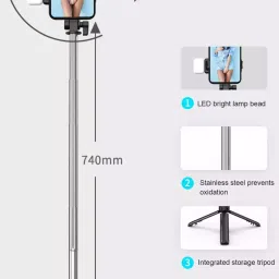 CHG High Quality Monopod | Tripod Bracket | Portable Bluetooth Extendable SelfieS 3 Axis Gimbal for Mobile image 2
