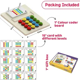 raindrops Colour & Pattern Matching Learning Toys for Kids 4+|Color Coder Brain puzzle2pcs image 2