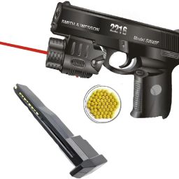 PUBG Big Laser Mouser Toy Gun - Pistol with Laser Light & 100 BB Bullets |Army| Guns & Darts-9