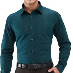 Men Slim Fit Self Design Formal Shirt-image-4