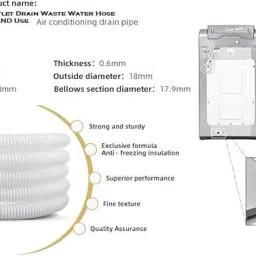 tava Universal 1.5 Meter Washing Machine Drain Hose Pipe for Waste Water Outlet Flexible PVC Pipe for Semi & Fully Automatic Machines Hose Pipe image 5