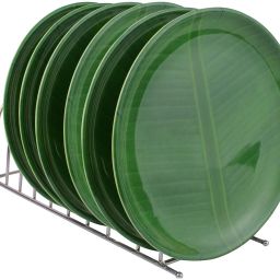 Banana Leaf Design Melamine Round Full Serving Lunch Plate Set (11 Inchs) Dinner Plate-image-1