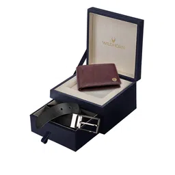WildHorn Men Brown & Black RFID Protected Genuine Leather Wallet & Belt Accessory Gift Set-image-70
