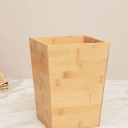 Home Centre Brown Solid Bamboo Dust Bin-15