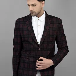 Canary London Checked Single Breasted Slim Fit Blazer-image-41