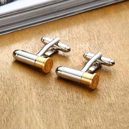 ZIVOM Silver-Toned & Gold-Toned Cylinder Formal Shirt Cufflink-image-15