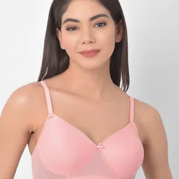 Clovia Pink T-shirt Bra-Full Coverage Lightly Padded BR1480P2232E-34