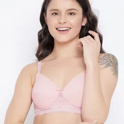 Clovia Pink Solid Non-Wired Full Coverage T-shirt Bra-picture-49