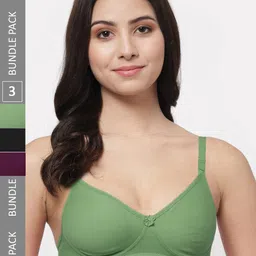 Docare Pack Of 3 Lightly Padded Full Coverage Cotton T-shirt Bra With All Day Comfort-image-66