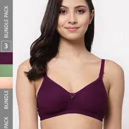 Docare Pack Of 3 Lightly Padded Full Coverage Cotton T-shirt Bra With All Day Comfort-23