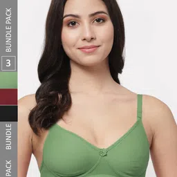 Docare Pack Of 3 Lightly Padded Full Coverage Cotton T-shirt Bra With All Day Comfort-image-60
