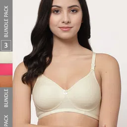 Docare Pack Of 3 Lightly Padded Full Coverage Cotton T-shirt Bra With All Day Comfort-30