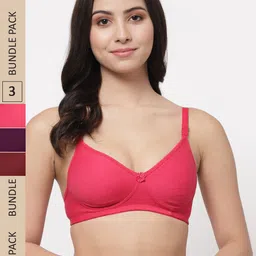 Docare Pack Of 3 Lightly Padded Cotton Seamless T Shirt Bra-image-71