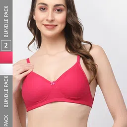 College Girl Pack Of 2 Cotton Non Padded All Day Comfort Full Coverage Seamless Bra-image-65