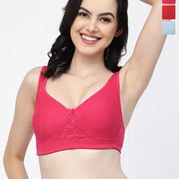 College Girl Pack Of 3 Full Coverage Non Padded T-shirt Bra With All Day Comfort-picture-15