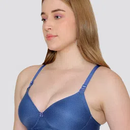 Maashie Pack of 2 Striped Soft Padded Full Coverage Tshirt Bra image 4