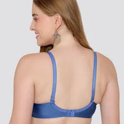 Maashie Pack of 2 Striped Soft Padded Full Coverage Tshirt Bra image 4