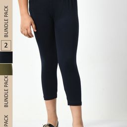 BAESD Girls Pack of 2 High Rise Capris-image-34