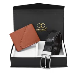 amicraft Men Wallet & Belt Leather Accessory Gift Set-image-80