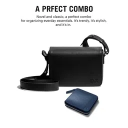 DailyObjects Leather Structured Sling Bag with Zip Wallet image 5