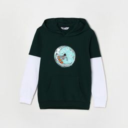 Fame Forever by Lifestyle Boys Green Cotton Hooded Sweatshirt-image-75