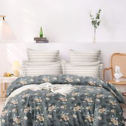 RRC Grey & Black Printed Super Soft Double Queen Duvet Cover with Zipper-picture-18