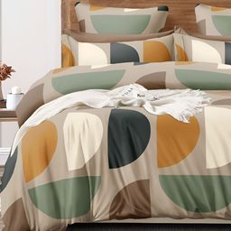 RRC Beige & Orange Geometric Printed Single Duvet Cover-picture-13