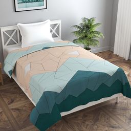 MORADO Peach Coloured & Green Printed Double Bed Duvet Cover-picture-8