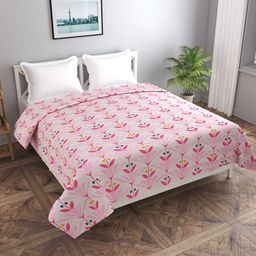 MORADO Pink Floral Printed 180 GSM Double Duvet-picture-20