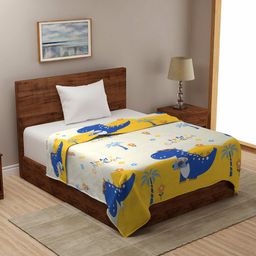 MORADO Yellow Printed Single Bed Duvet Cover-picture-1