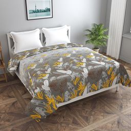 MORADO Charcoal Grey Floral 180 GSM Double Duvet Cover-picture-49