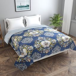 BREVARD Blue Floral Printed Double Queen Duvet Cover-picture-8