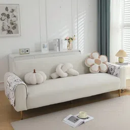 HOKIPO Grey Printed Polyester Sofa Cover With Arms-image-93