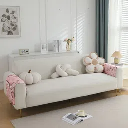 HOKIPO Pink Printed Polyester Sofa Cover With Arms-image-46