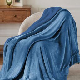 THE little BIG STORE Blue Fleece AC Room 500 GSM Double Bed Dohar-image-81