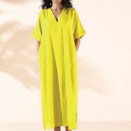 trueBrowns Extended Sleeves Cotton A-Line Dress-image-36