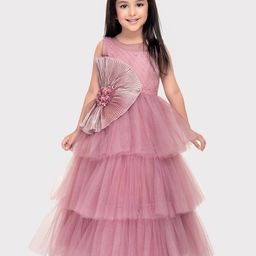 BETTY Girls Sleeveless Layered Net Dress-image-34