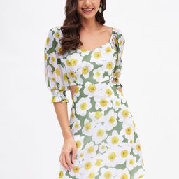 Kibo Floral Georgette A-Line Dress-image-61
