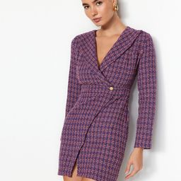 Trendyol V Neck Long Sleeves Self Design Cotton Wrap Dress-image-48