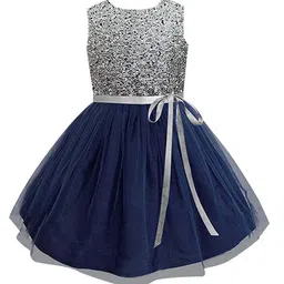 A T U N Silver-Toned Embellished Net Dress-picture-53