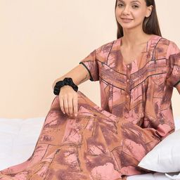 Sweet Dreams Geometric Printed Pure Cotton Maxi Nightdress-picture-6