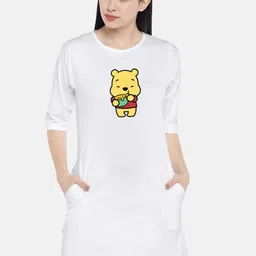 STATUS MANTRA Graphic Printed Pure Cotton T-Shirt Dress-image-93