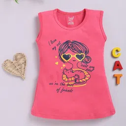 Toonyport Print Round Neck Cotton T-shirt Dress-image-91