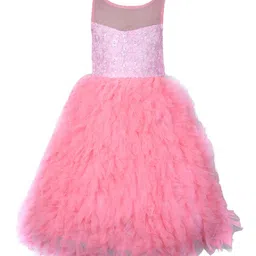 Samsara Couture Girls Pink Net Gown Dress-image-71