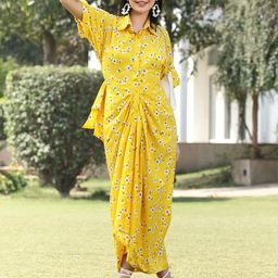 plusS Shirt Collar Floral Print Shirt Dress-picture-2
