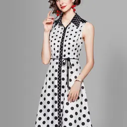 JC Collection Women Multicoloured Polka Dot Printed Shirt Dress-image-27