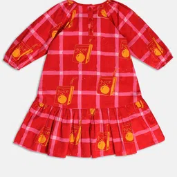 MINI KLUB Checked Puff Sleeves Drop-Waist Dress-image-12