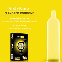 noTTy Boy Set of 3 SixtyNine Banana Flavoured Condoms - 10 Unit Each image 2